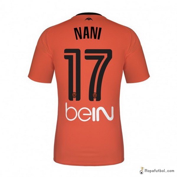 Camiseta Valencia Replica Tercera Ropa Nani 2016/17 Naranja